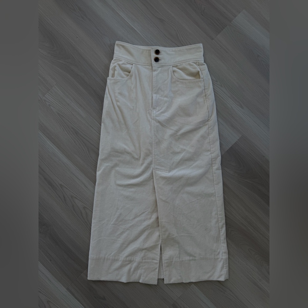 High-Waisted Cream Maxi Skirt with Button Detail from Tomorrowland Macphee